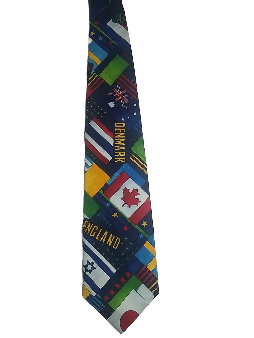 Vintage D'em Crazy Nations Flags Neck Tie Necktie